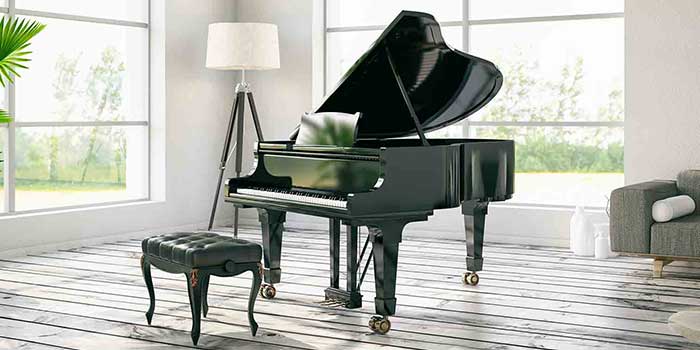 Piano in living room